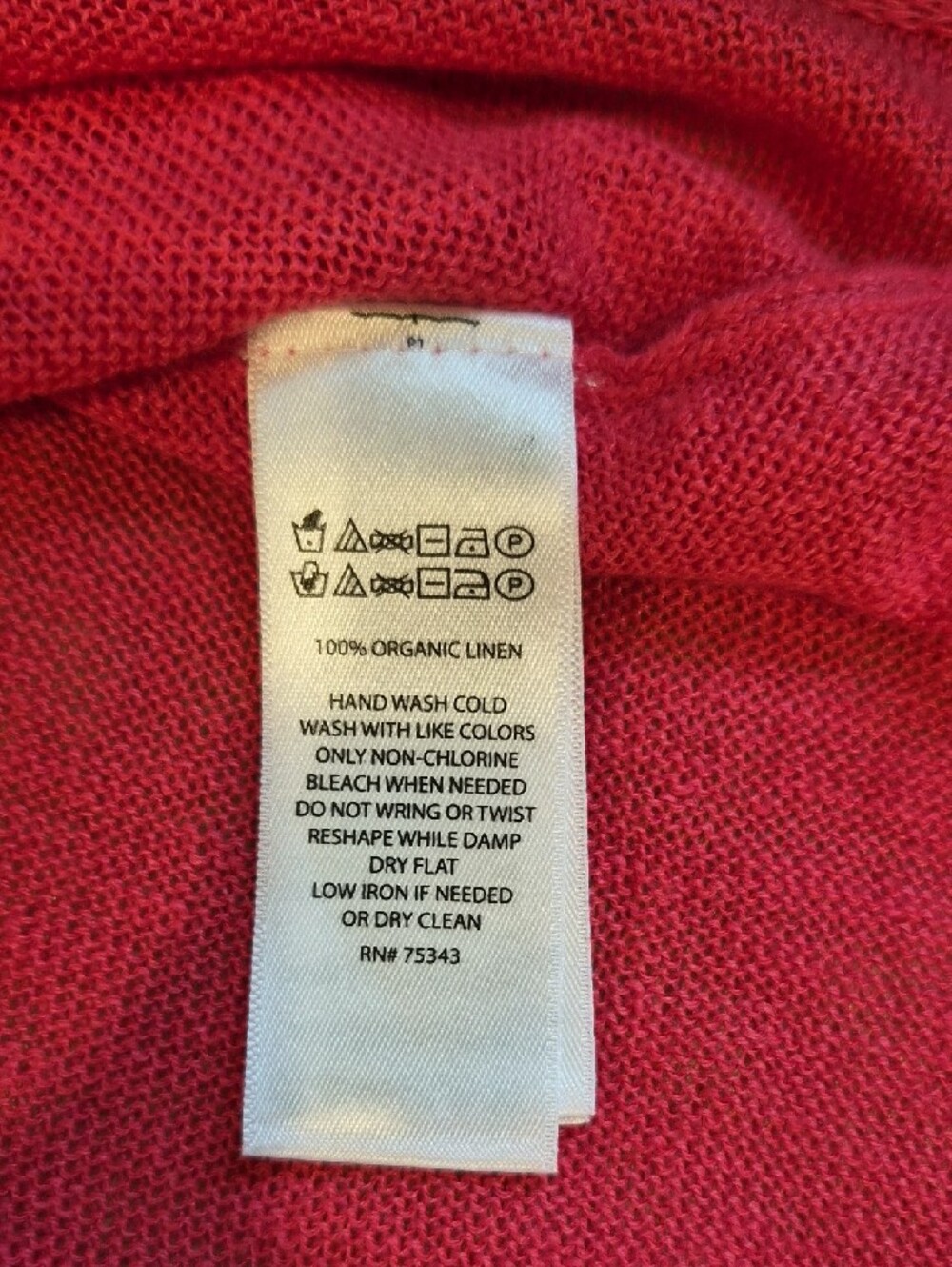 Artisan Ny Organic Linen Vibrant Coral Pink Top - Picture 7 of 8